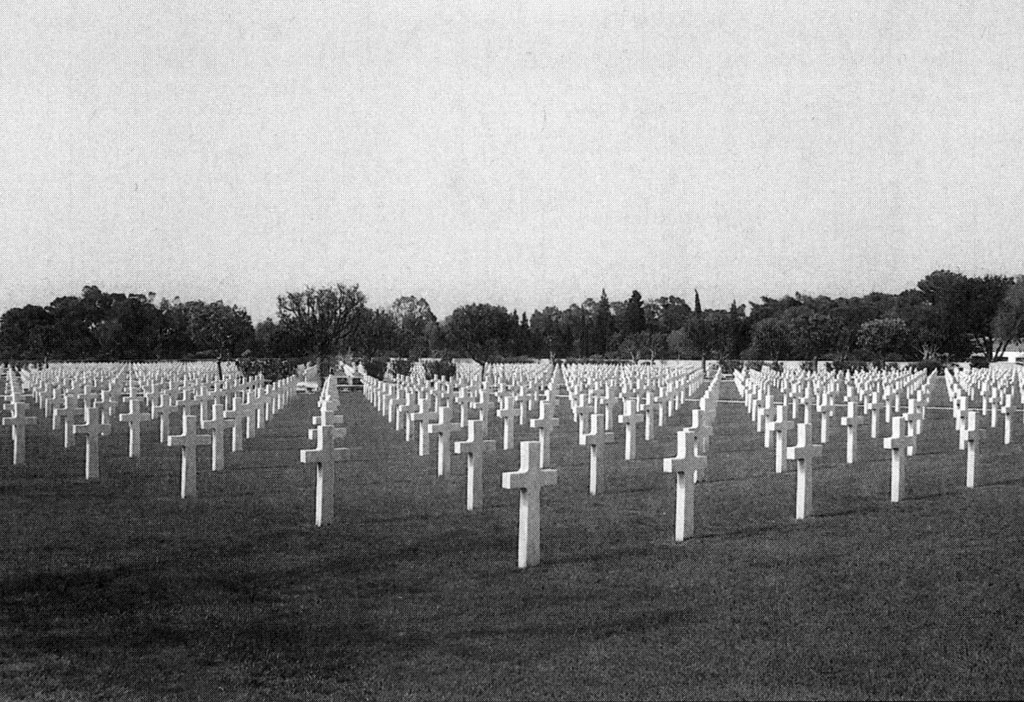 Twenty-seven acres of headstones today fill the American military cemetery at Carthage, outside Tunis. (Collection of the author)
